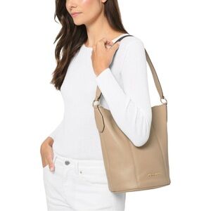Michael Kors Brook Tan Leather Shoulder  Crosbody Bag